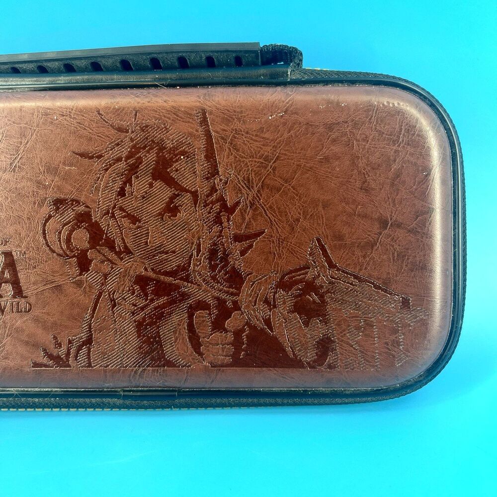 Nintendo Switch Legend Of Zelda Breath Of The Wild Brown Leather Carrying Case - Picture 3 of 10